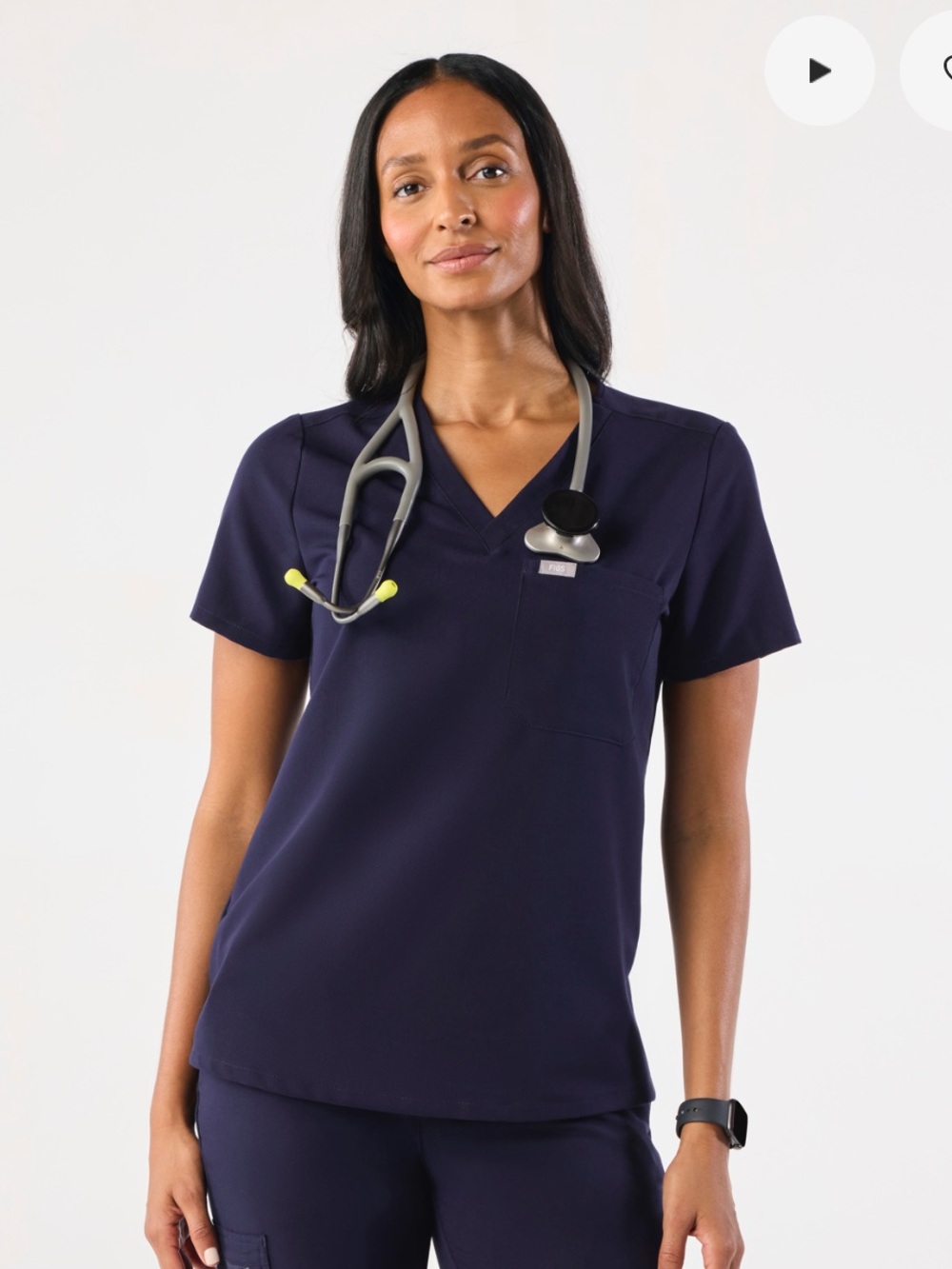 Figs navy Caterina scrub top